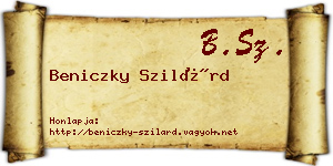 Beniczky Szilárd névjegykártya