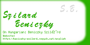 szilard beniczky business card